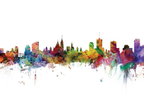 Ontario: Rainbow Blend Ottawa, Canada Skyline by Michael Tompsett