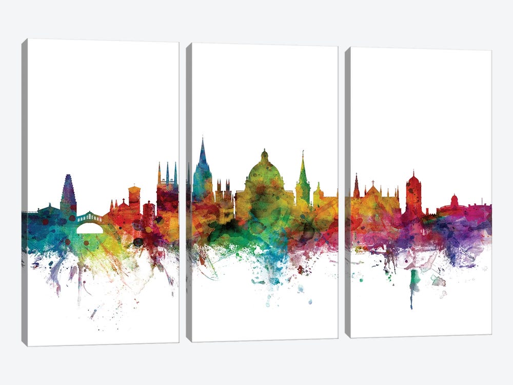 Oxford, England Skyline by Michael Tompsett 3-piece Canvas Print