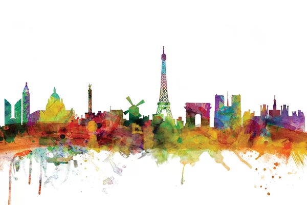 Île-de-France: Rainbow Blend Paris, France Skyline by Michael Tompsett