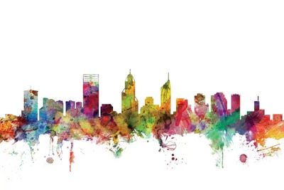 Rainbow Blend Perth, Australia Skyline by Michael Tompsett framed wall art