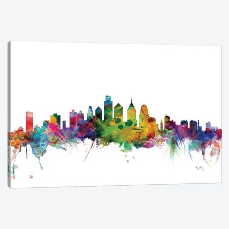 Philadelphia, Pennsylvania Skyline Canvas Print #MTO1130} by Michael Tompsett Canvas Art