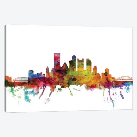 Pittsburgh, Pennsylvania Skyline Canvas Print #MTO1132} by Michael Tompsett Canvas Art