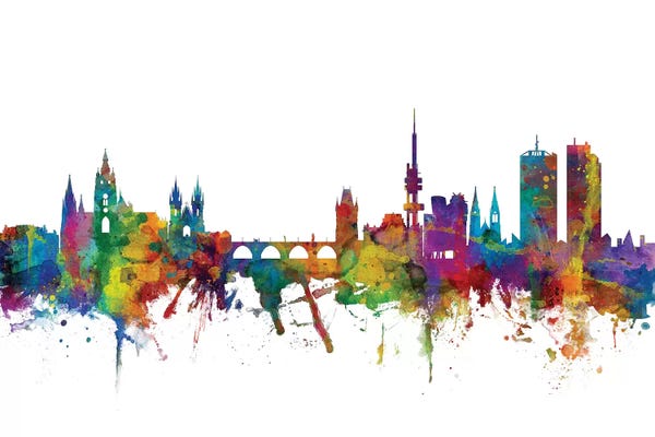 Czech Republic: Rainbow Blend Prague (Praha), Czech Republic Skyline by Michael Tompsett