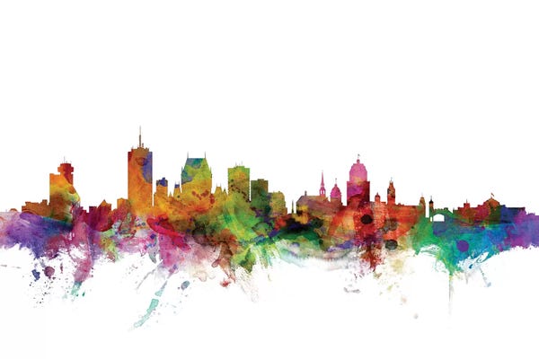 Canada: Rainbow Blend Quebec, Canada Skyline by Michael Tompsett