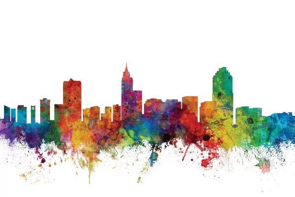 Michael Tompsett: Rainbow Blend Raleigh, North Carolina Skyline by Michael Tompsett