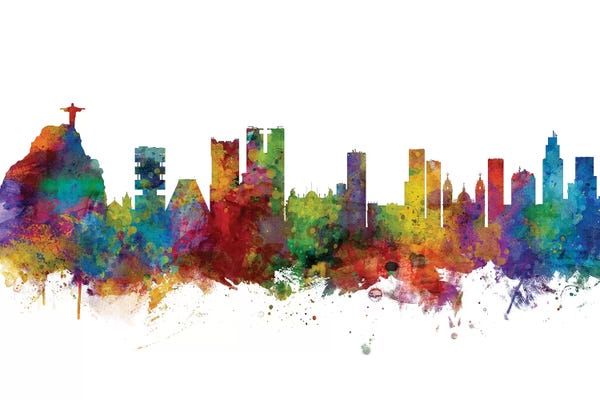 Michael Tompsett: Rainbow Blend Rio de Janeiro, Brazil Skyline by Michael Tompsett