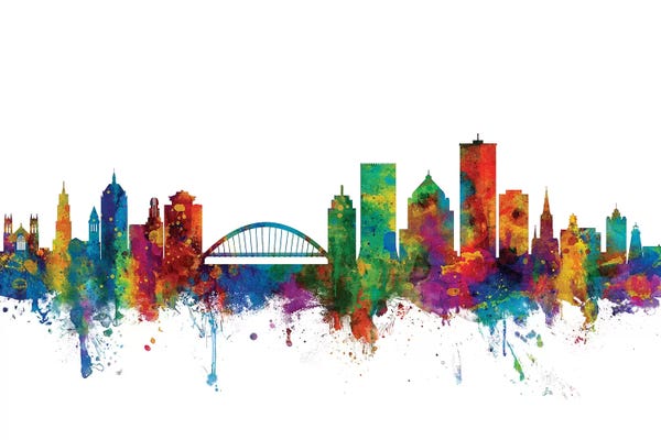 Michael Tompsett: Rainbow Blend Rochester, New York Skyline by Michael Tompsett