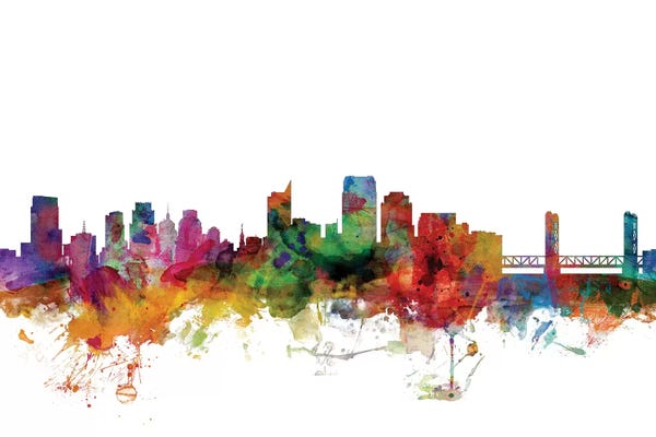 Michael Tompsett: Rainbow Blend Sacramento, California Skyline by Michael Tompsett