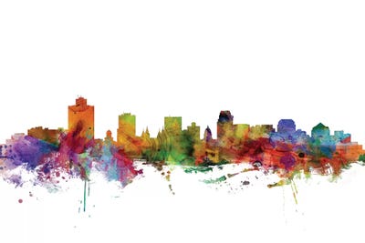 Rainbow Blend Salt Lake City, Utah Skyline by Michael Tompsett multi panel art