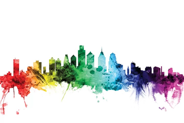 Rainbow Skyline Of Philadelphia, Pennsylvania, USA