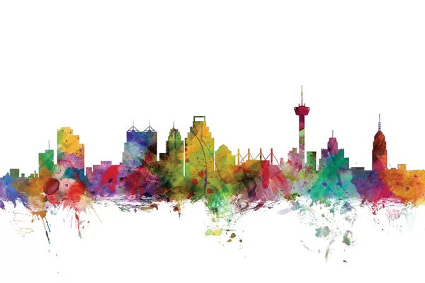 Michael Tompsett: Rainbow Blend San Antonio, Texas Skyline by Michael Tompsett