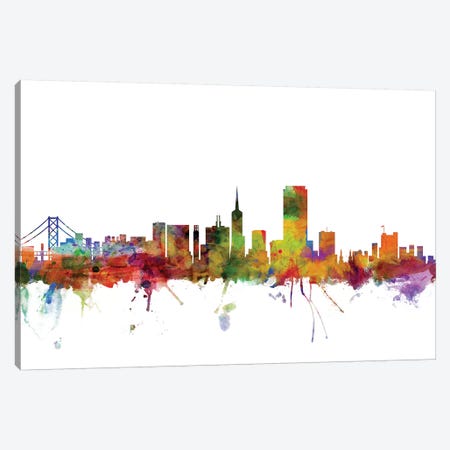 San Francisco, California Skyline Canvas Print #MTO1153} by Michael Tompsett Canvas Art