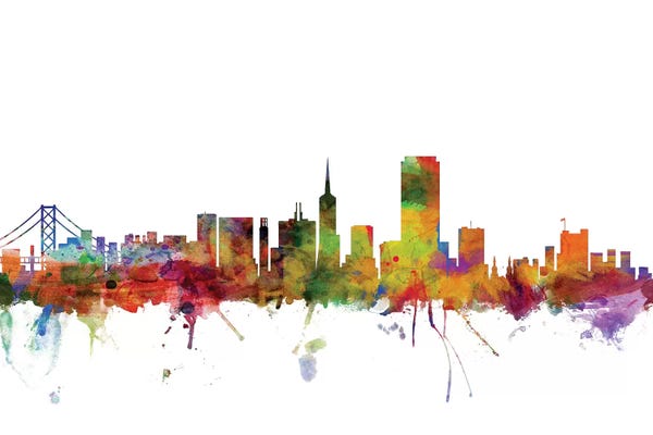 San Francisco: Rainbow Blend San Francisco, California Skyline by Michael Tompsett