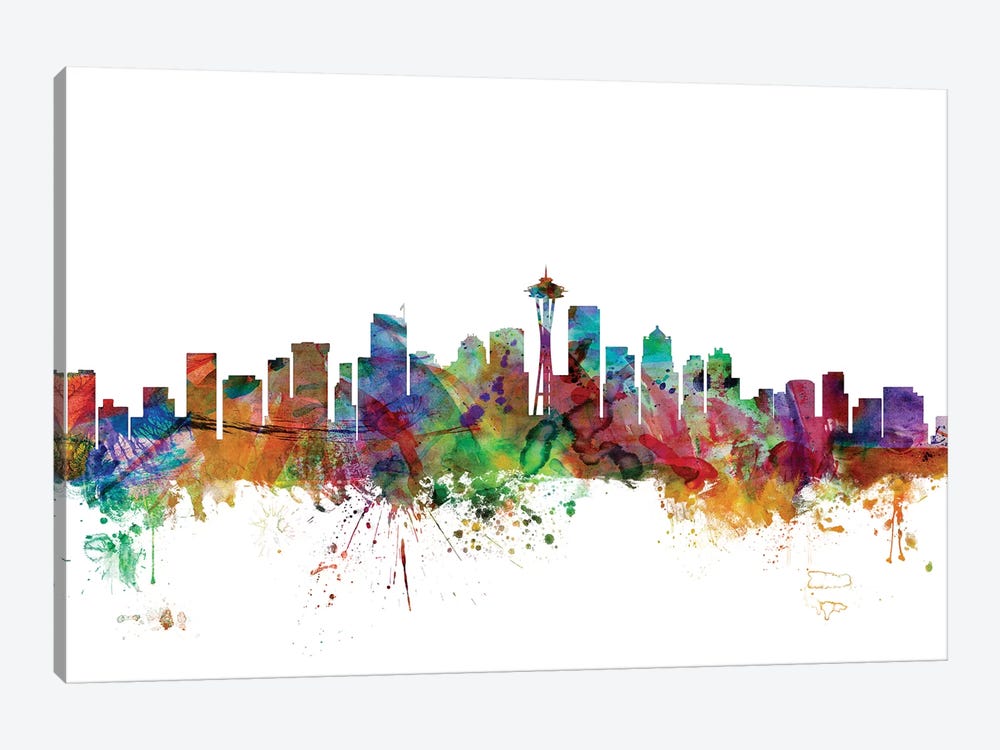 Seattle, Washington Skyline by Michael Tompsett 1-piece Canvas Artwork