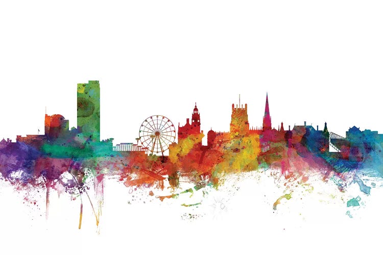 Rainbow Blend Sheffield, England Skyline by Michael Tompsett wall art