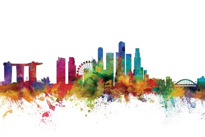 Rainbow Blend Singapore Skyline by Michael Tompsett canvas print