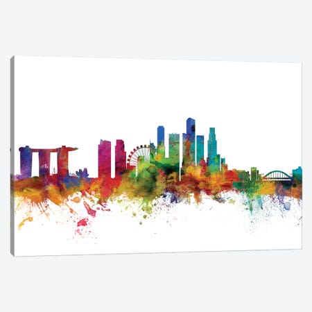 Singapore Skyline Canvas Print #MTO1162} by Michael Tompsett Art Print
