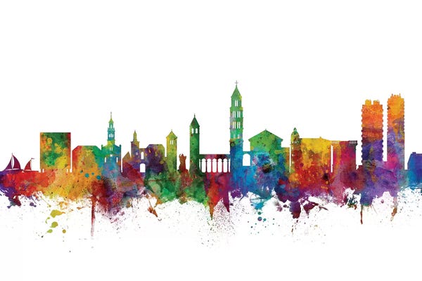 Croatia: Rainbow Blend Split, Croatia Skyline by Michael Tompsett