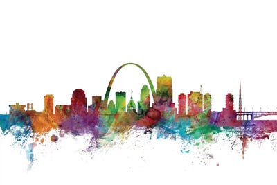 Rainbow Blend St. Louis, Missouri Skyline by Michael Tompsett multi panel art