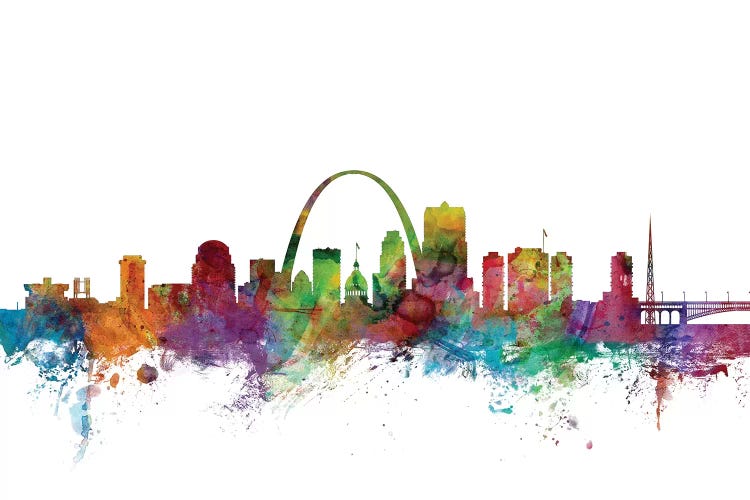 St. Louis, Missouri Skyline by Michael Tompsett wall art