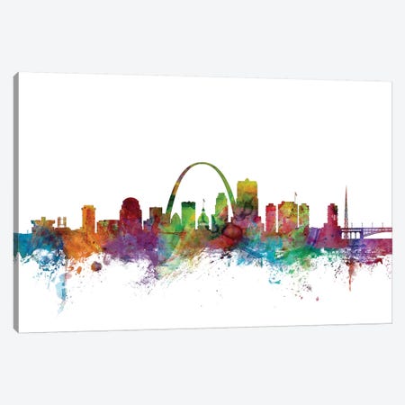 St. Louis, Missouri Skyline Canvas Print #MTO1167} by Michael Tompsett Canvas Artwork