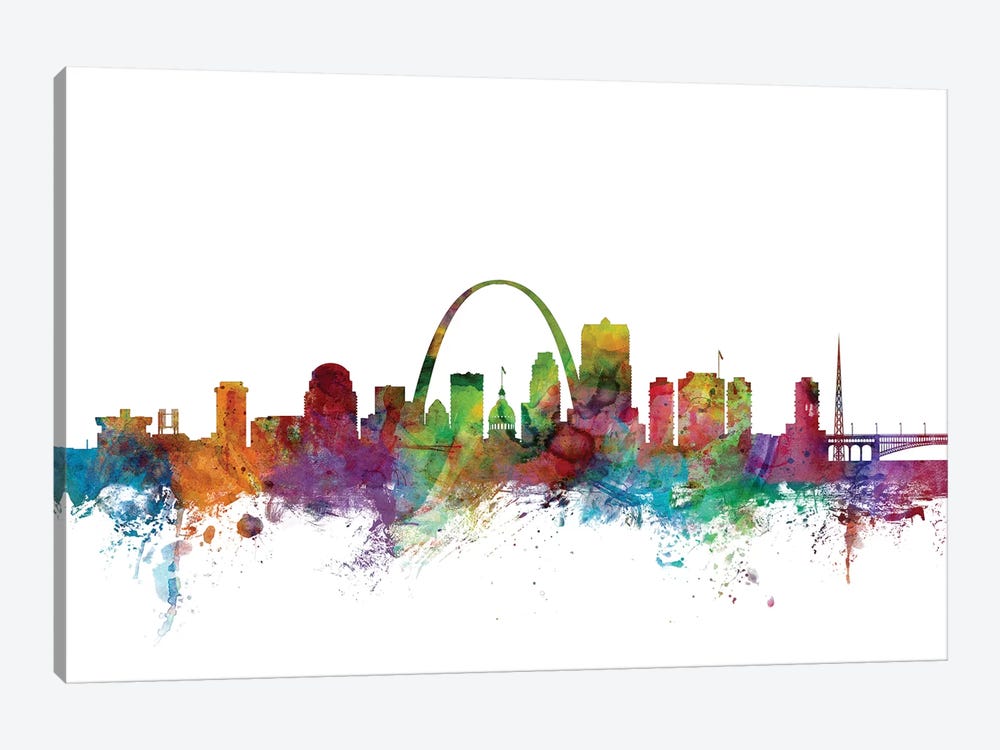 St. Louis, Missouri Skyline by Michael Tompsett 1-piece Canvas Art Print