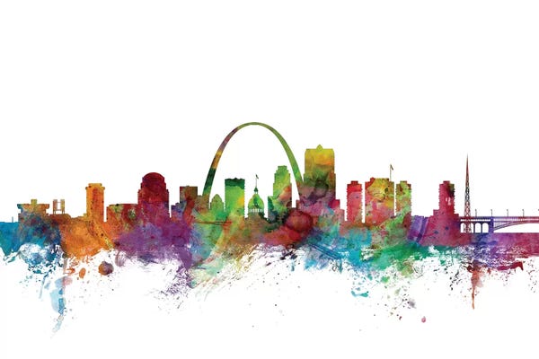 Michael Tompsett: Rainbow Blend St. Louis, Missouri Skyline by Michael Tompsett