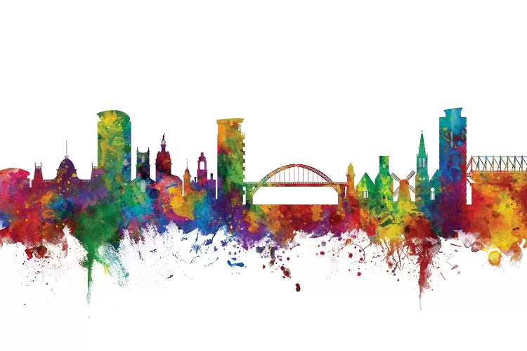 Rainbow Blend Sunderland, England Skyline by Michael Tompsett wall art