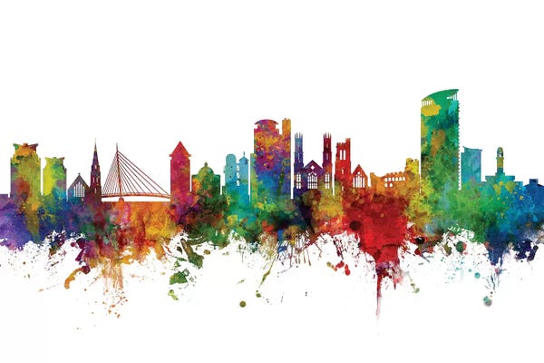 Wales: Rainbow Blend Swansea, Wales Skyline by Michael Tompsett