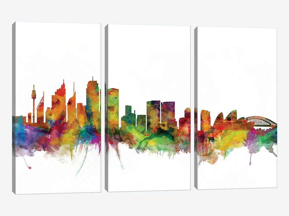 Sydney, Australia Skyline by Michael Tompsett 3-piece Canvas Art Print