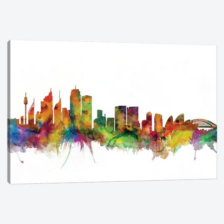 Sydney, Australia Skyline Canvas Print #MTO1174} by Michael Tompsett Canvas Art Print