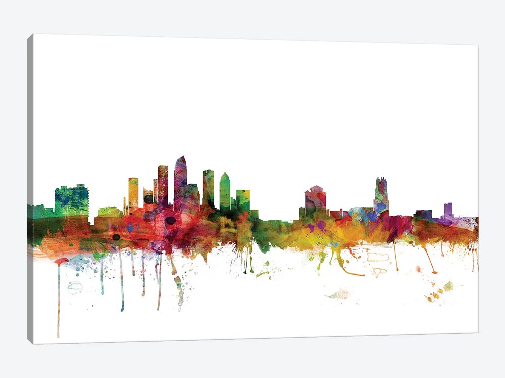 Tampa, Florida Skyline by Michael Tompsett 1-piece Canvas Art Print