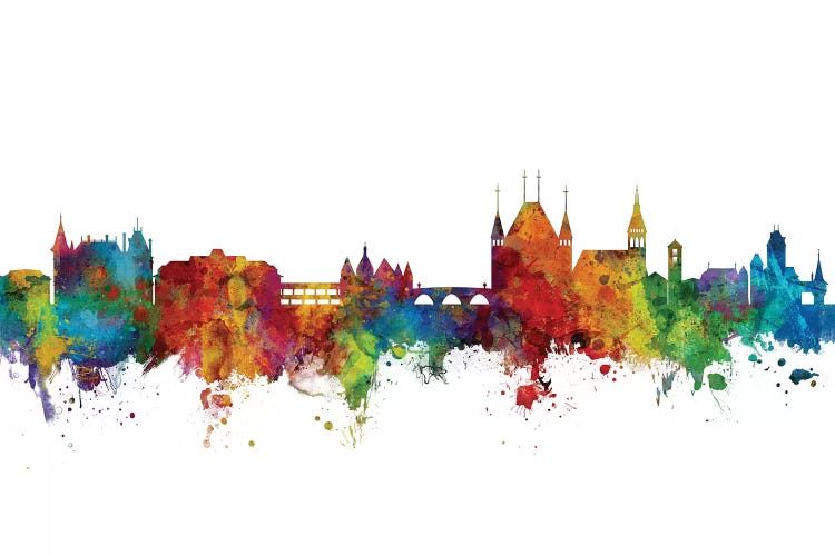 Rainbow Blend Thun, Switzerland Skyline by Michael Tompsett wall art
