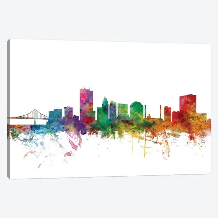Toledo, Ohio Skyline Canvas Print #MTO1180} by Michael Tompsett Canvas Print
