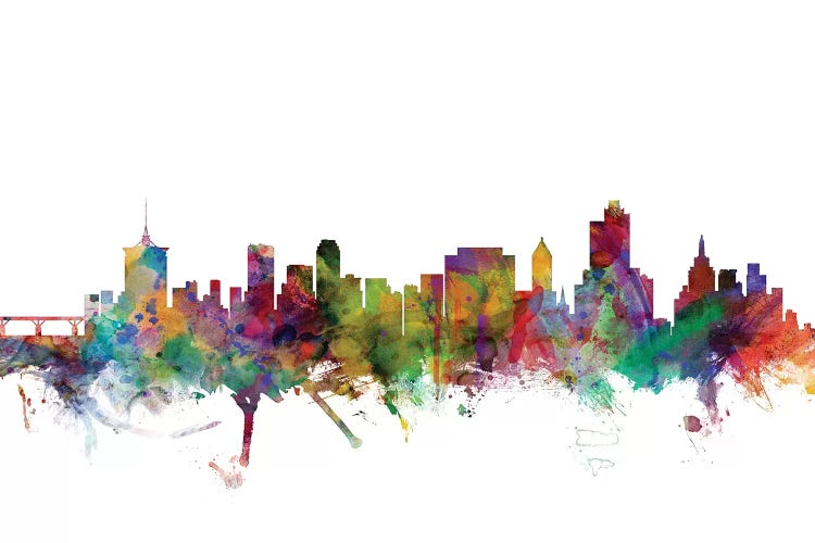 Rainbow Blend Tulsa, Oklahoma Skyline by Michael Tompsett wall art