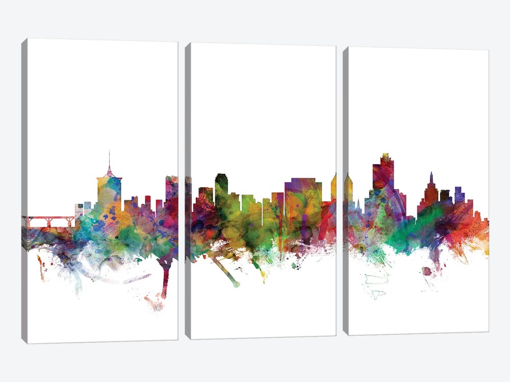 Tulsa, Oklahoma Skyline by Michael Tompsett 3-piece Canvas Art Print
