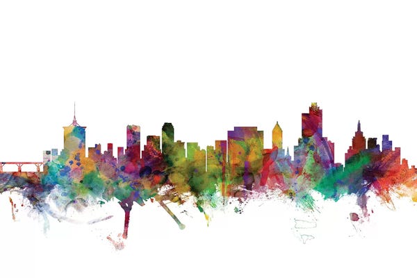 Michael Tompsett: Rainbow Blend Tulsa, Oklahoma Skyline by Michael Tompsett