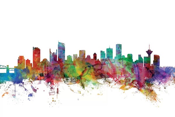 British Columbia: Rainbow Blend Vancouver, Canada Skyline by Michael Tompsett