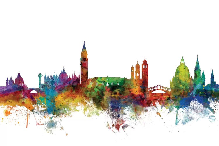 Rainbow Blend Venice, Italy Skyline by Michael Tompsett wall art