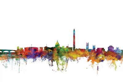 Rainbow Blend Washington, DC Skyline by Michael Tompsett art print