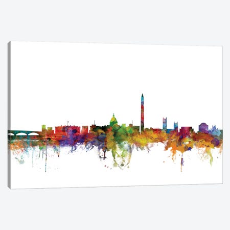 Washington, DC Skyline Canvas Print #MTO1190} by Michael Tompsett Canvas Wall Art
