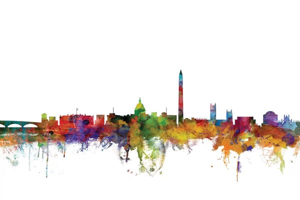 Washington, D.C. Skylines: Rainbow Blend Washington, DC Skyline by Michael Tompsett