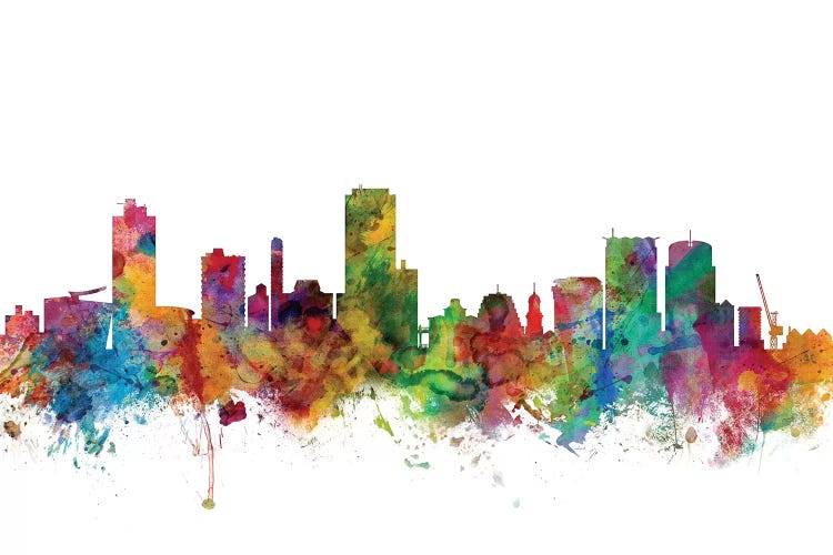 Rainbow Blend Wellington, New Zealand Skyline by Michael Tompsett wall art