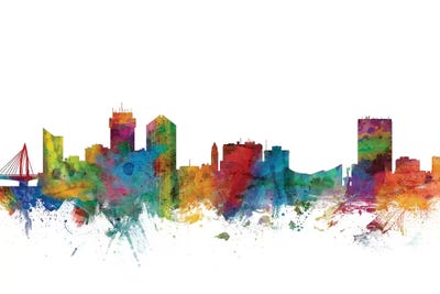 Rainbow Blend Wichita, Kansas Skyline by Michael Tompsett art print