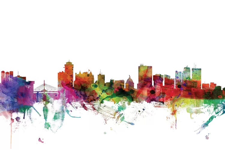 Rainbow Blend Winnipeg, Canada Skyline by Michael Tompsett wall art