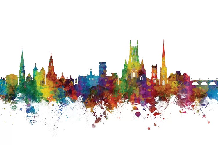 Rainbow Blend Worcester, England Skyline by Michael Tompsett wall art