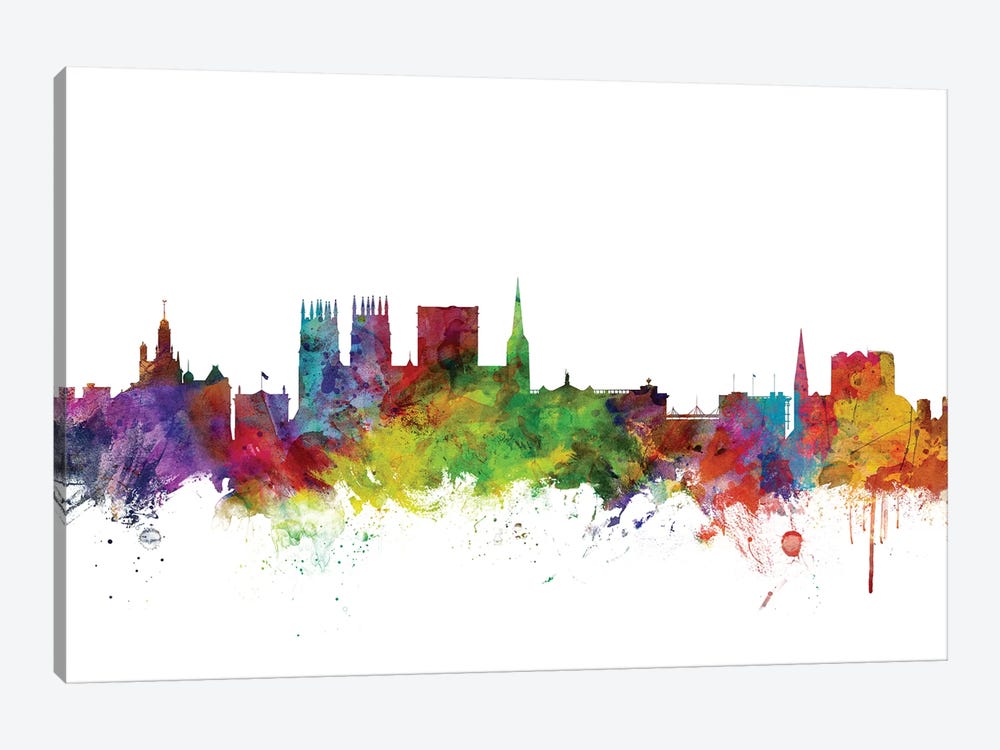 York, England Skyline by Michael Tompsett 1-piece Canvas Art Print