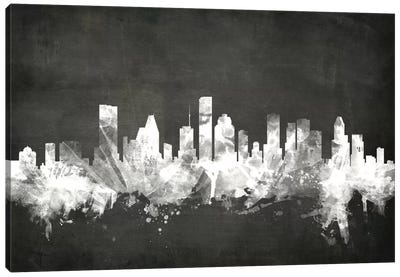Houston, Texas, USA Canvas Art Print - Black & White Scenic