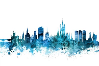 Blue Aberdeen, Scotland Skyline by Michael Tompsett framed wall art