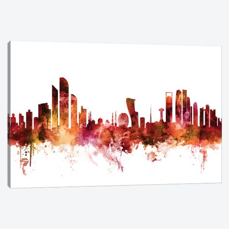 Abu Dhabi, UAE Skyline Canvas Print #MTO1202} by Michael Tompsett Canvas Art